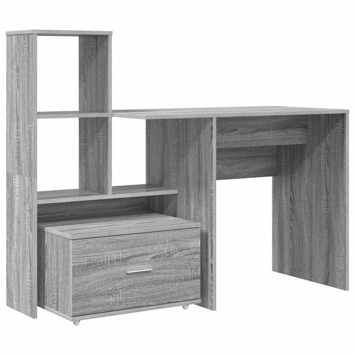 Birou cu sertar sonoma gri 131.5 x 50 x 106.5 cm Lemn compozit - WALTI WALTI