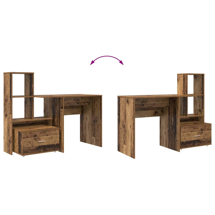 Birou cu sertar Lemn vechi 131.5 x 50 x 106.5 cm Lemn compozit - WALTI WALTI