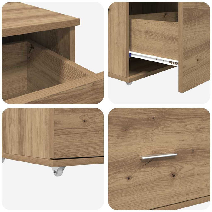 Birou stejar artizanal 131.5 x 50 x 106.5 cm Lemn compozit - WALTI WALTI