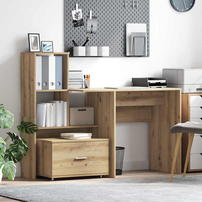 Birou stejar artizanal 131.5 x 50 x 106.5 cm Lemn compozit - WALTI WALTI