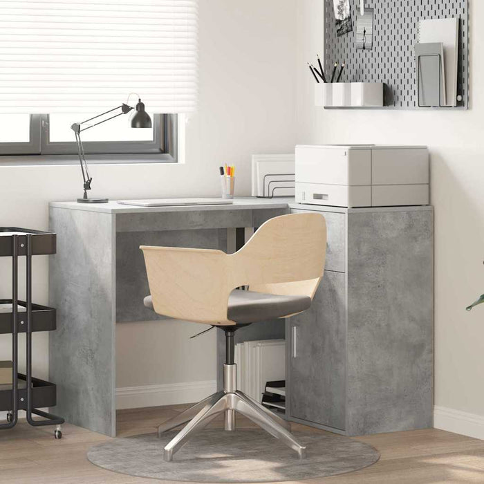 birou de colț gri beton 102x88x75 cm lemn ingineresc - WALTI WALTI