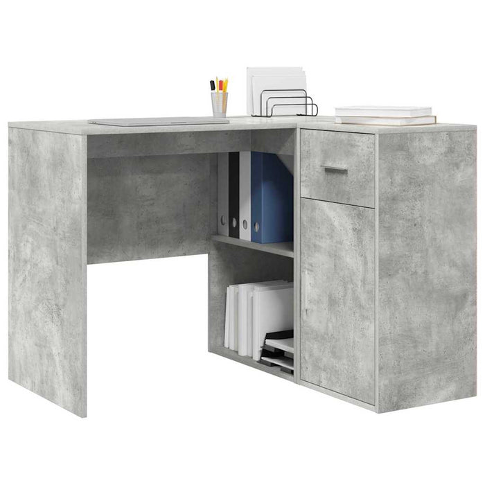 birou de colț gri beton 102x88x75 cm lemn ingineresc - WALTI WALTI