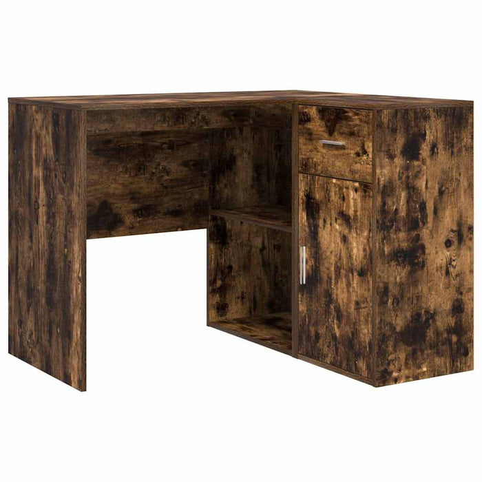 Birou de Colț Stejar Afumat 102x88x75 cm Lemn Ingineresc - WALTI WALTI
