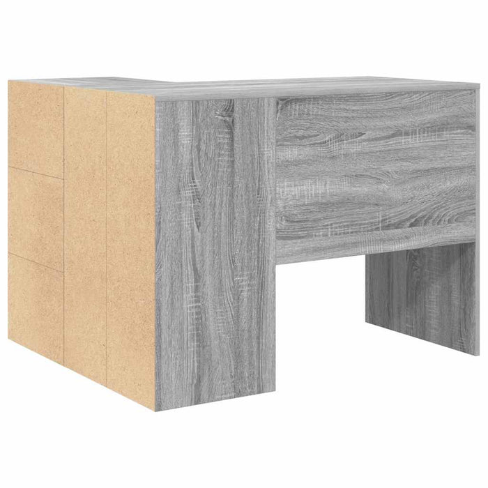 Birou de colț cu raft sonoma gri 102 x 50 x 75 cm Lemn compozit - WALTI WALTI