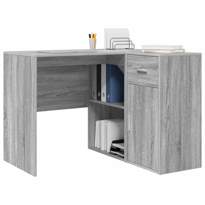 Birou de colț cu raft sonoma gri 102 x 50 x 75 cm Lemn compozit - WALTI WALTI