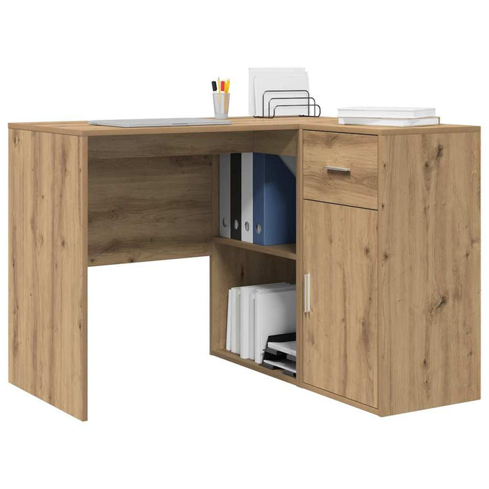 birou colțar de stejar artizanal 102x88x75 cm din lemn aglomerat - WALTI WALTI