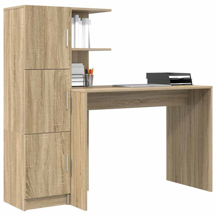 Birou cu spațiu de depozitare cu raft 2 pcs Stejar Sonoma - WALTI WALTI