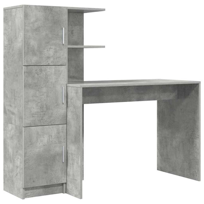 Birou cu spațiu de depozitare cu raft 2 pcs Gri din beton - WALTI WALTI