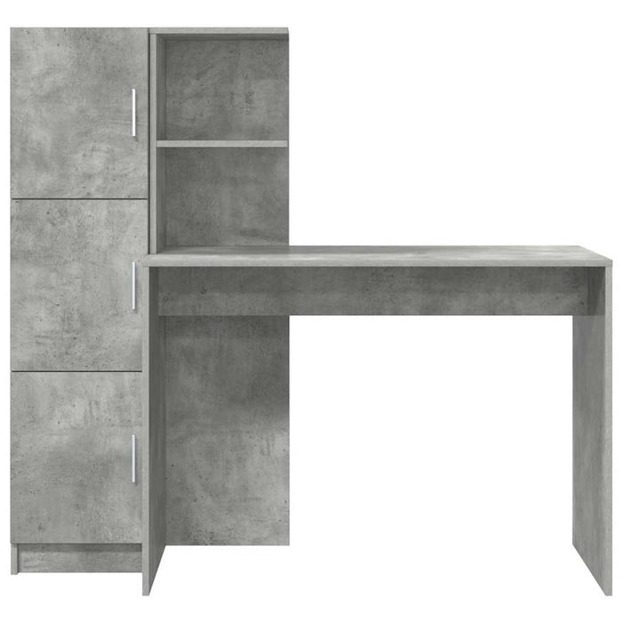 Birou cu spațiu de depozitare cu raft 2 pcs Gri din beton - WALTI WALTI