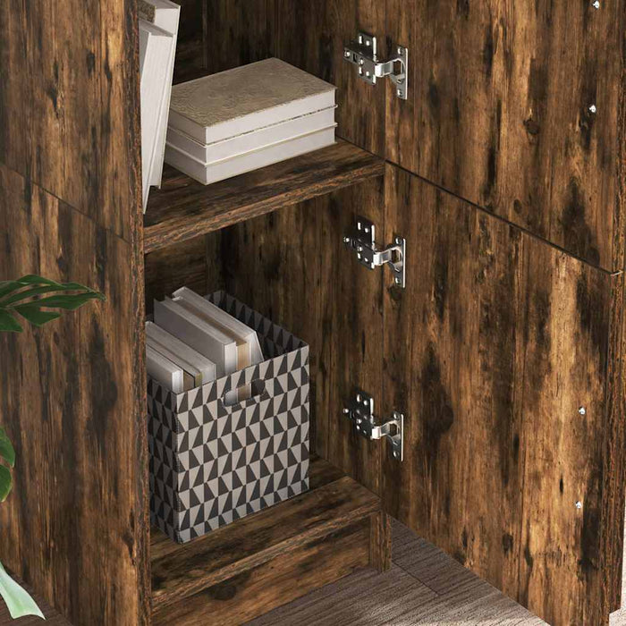 Birou cu spațiu de depozitare cu raft 2 pcs Stejar fumuriu - WALTI WALTI