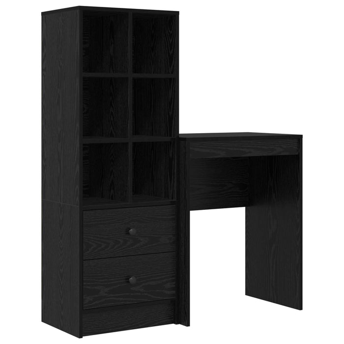 Birou cu sertar cu raft cu depozitare 2 pcs Stejar Negru - WALTI WALTI