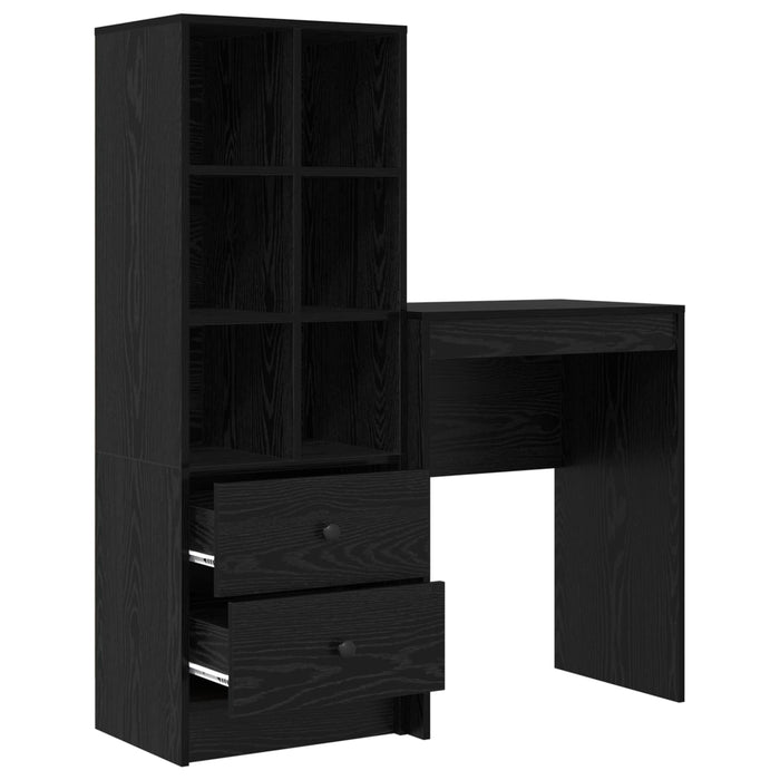 Birou cu sertar cu raft cu depozitare 2 pcs Stejar Negru - WALTI WALTI
