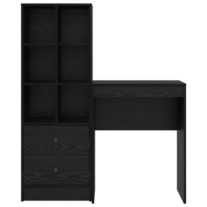 Birou cu sertar cu raft cu depozitare 2 pcs Stejar Negru - WALTI WALTI