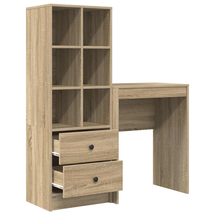 Birou cu sertar cu raft cu depozitare 2 pcs Stejar Sonoma WALTI