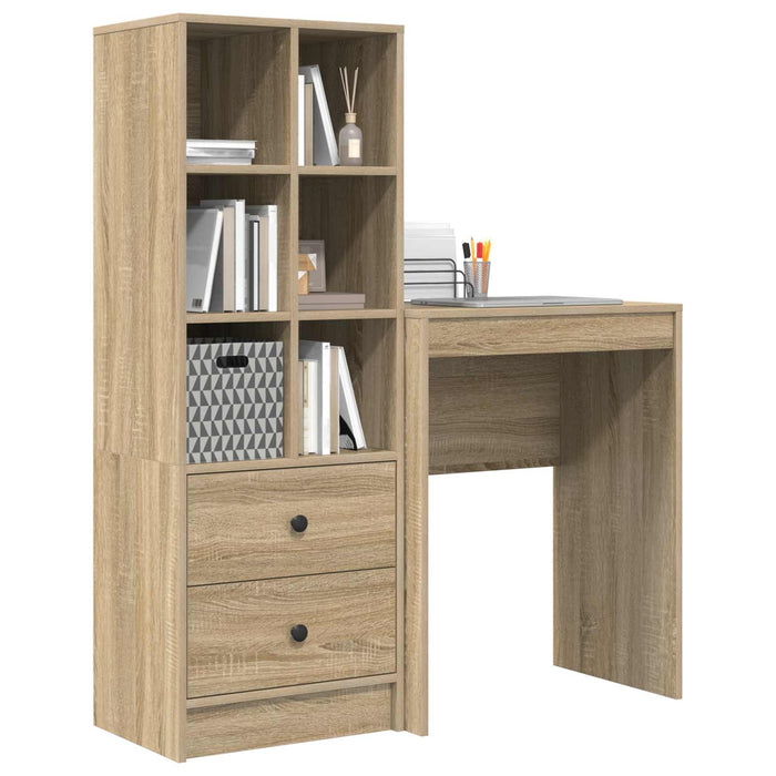 Birou cu sertar cu raft cu depozitare 2 pcs Stejar Sonoma WALTI