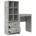 Birou cu sertar cu raft cu depozitare 2 pcs Gri din beton - WALTI WALTI