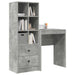 Birou cu sertar cu raft cu depozitare 2 pcs Gri din beton - WALTI WALTI