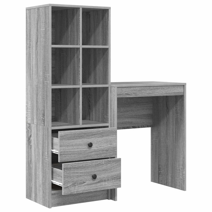Birou cu sertar cu raft cu depozitare 2 pcs Gri Sonoma - WALTI WALTI