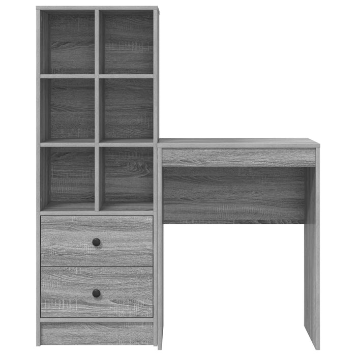 Birou cu sertar cu raft cu depozitare 2 pcs Gri Sonoma - WALTI WALTI
