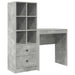 Birou cu sertar cu raft cu depozitare 2 pcs Gri din beton - WALTI WALTI