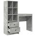 Birou cu sertar cu raft cu depozitare 2 pcs Gri din beton - WALTI WALTI