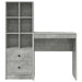 Birou cu sertar cu raft cu depozitare 2 pcs Gri din beton - WALTI WALTI