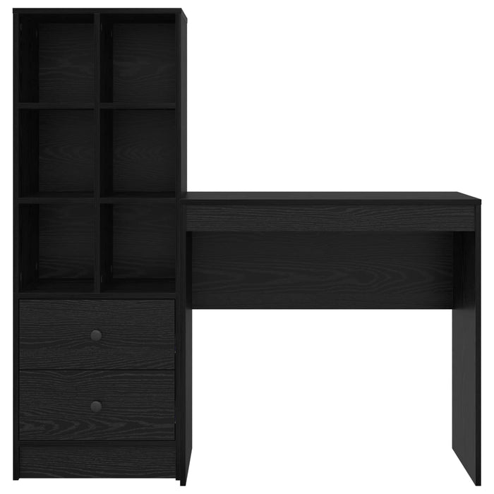 Birou cu sertar cu raft cu depozitare 2 pcs Stejar Negru - WALTI WALTI