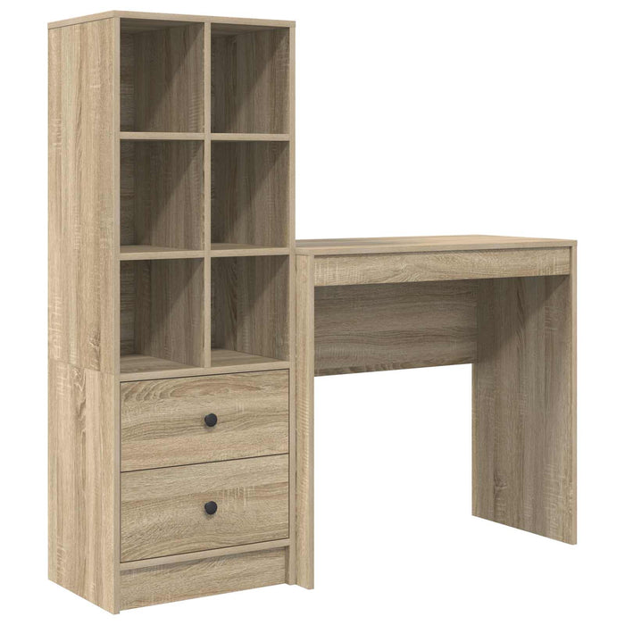 Birou cu sertar cu raft cu depozitare 2 pcs Stejar Sonoma WALTI