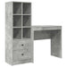Birou cu sertar cu raft cu depozitare 2 pcs Gri din beton - WALTI WALTI