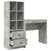 Birou cu sertar cu raft cu depozitare 2 pcs Gri din beton - WALTI WALTI