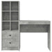 Birou cu sertar cu raft cu depozitare 2 pcs Gri din beton - WALTI WALTI