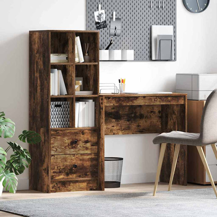 Birou cu sertar 2 pcs Stejar fumuriu - WALTI WALTI