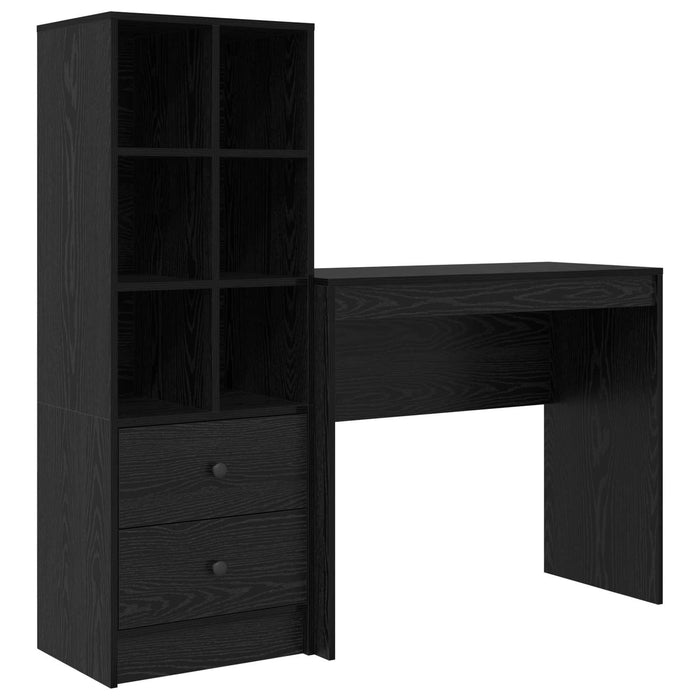 Birou cu sertar cu raft cu depozitare 2 pcs Stejar Negru - WALTI WALTI