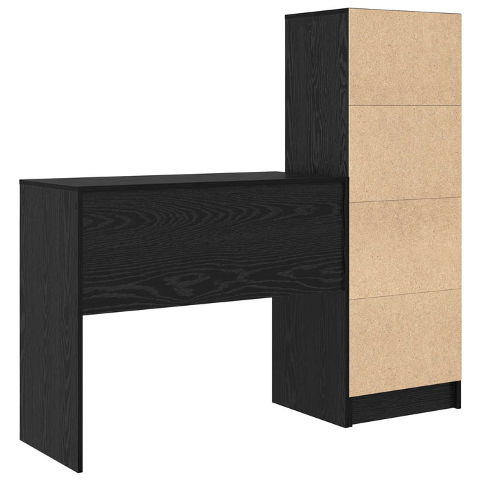 Birou cu sertar cu raft cu depozitare 2 pcs Stejar Negru - WALTI WALTI