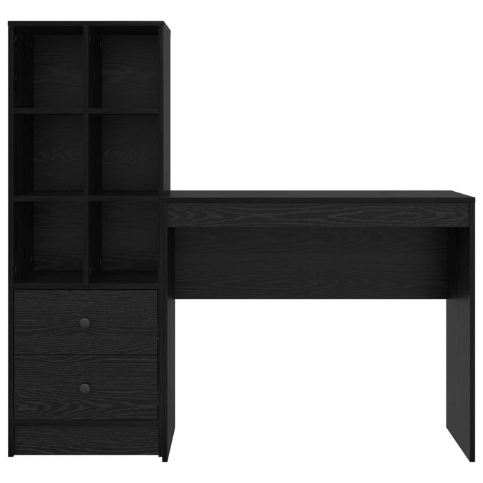 Birou cu sertar cu raft cu depozitare 2 pcs Stejar Negru - WALTI WALTI
