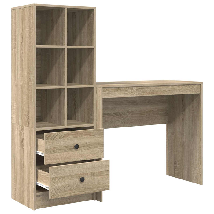 Birou cu sertar cu raft cu depozitare 2 pcs Stejar Sonoma WALTI