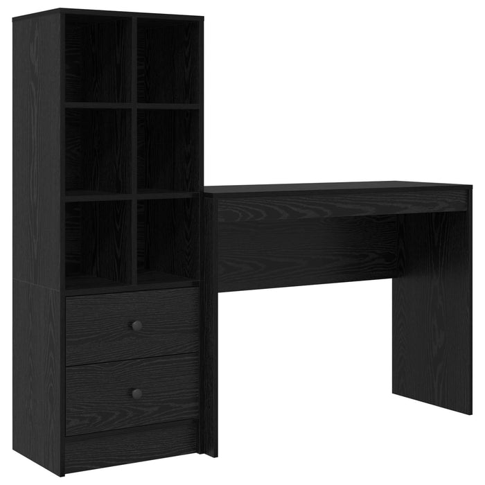 Birou cu sertar cu raft cu depozitare 2 pcs Stejar Negru - WALTI WALTI