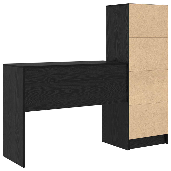 Birou cu sertar cu raft cu depozitare 2 pcs Stejar Negru - WALTI WALTI