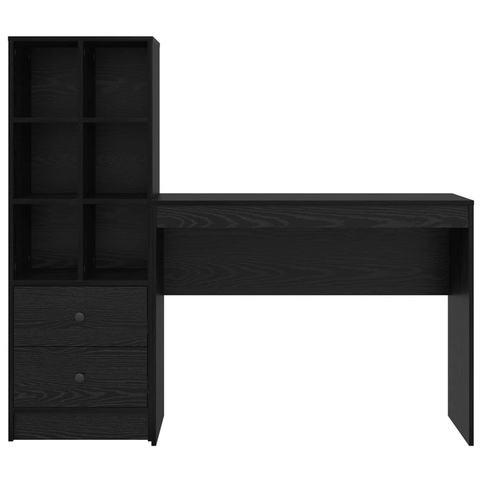 Birou cu sertar cu raft cu depozitare 2 pcs Stejar Negru - WALTI WALTI