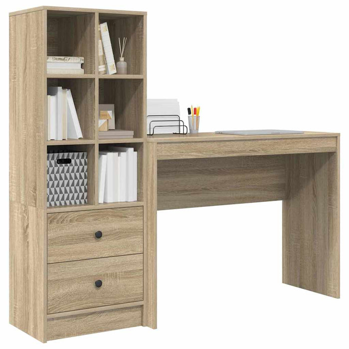 Birou cu Stocare Sonoma Oak Lemn Prelucrat - WALTI WALTI