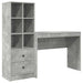 Birou cu sertar cu raft cu depozitare 2 pcs Gri din beton - WALTI WALTI