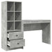 Birou cu sertar cu raft cu depozitare 2 pcs Gri din beton - WALTI WALTI