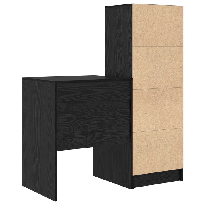 Birou cu sertar cu raft cu depozitare 2 pcs Stejar Negru - WALTI WALTI