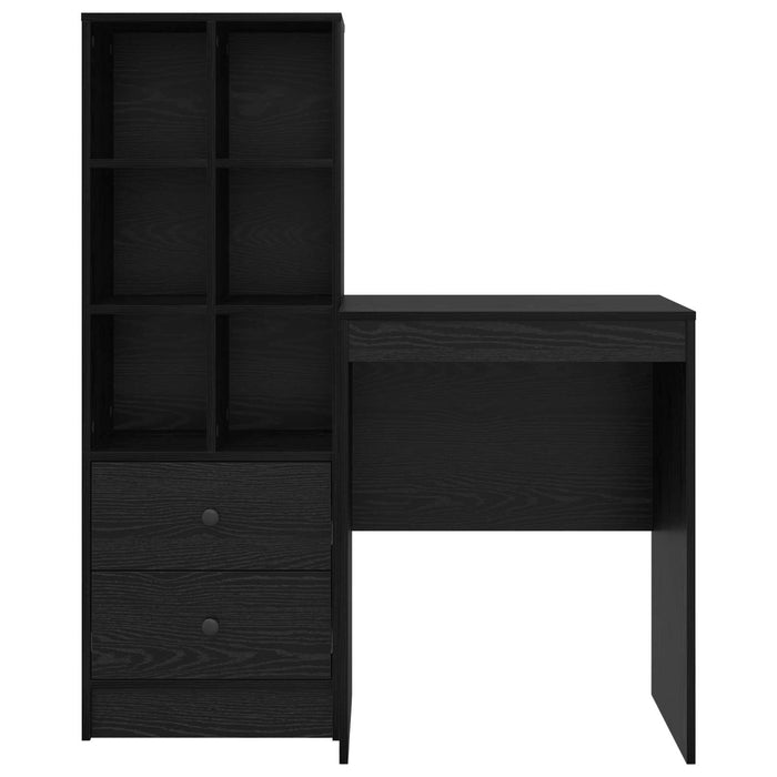 Birou cu sertar cu raft cu depozitare 2 pcs Stejar Negru - WALTI WALTI