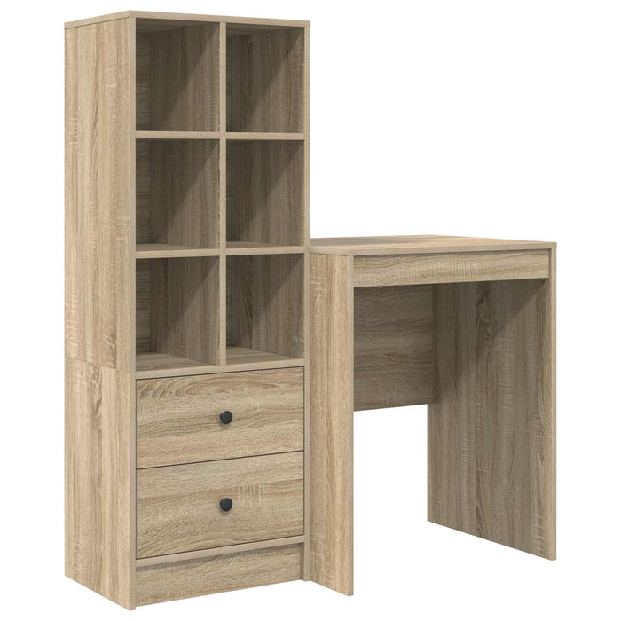 Birou cu sertar cu raft cu depozitare 2 pcs Stejar Sonoma WALTI