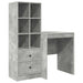 Birou cu sertar cu raft cu depozitare 2 pcs Gri din beton - WALTI WALTI