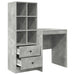 Birou cu sertar cu raft cu depozitare 2 pcs Gri din beton - WALTI WALTI