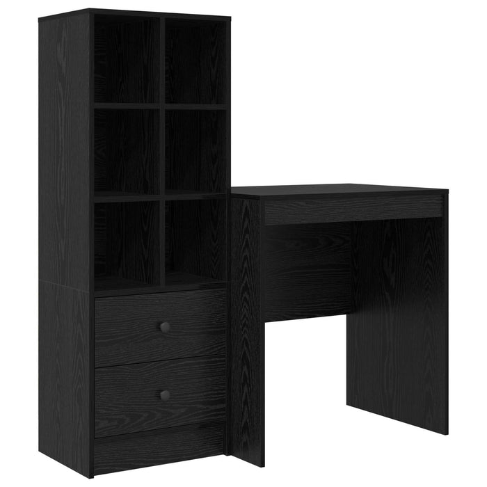 Birou cu sertar cu raft cu depozitare 2 pcs Stejar Negru - WALTI WALTI
