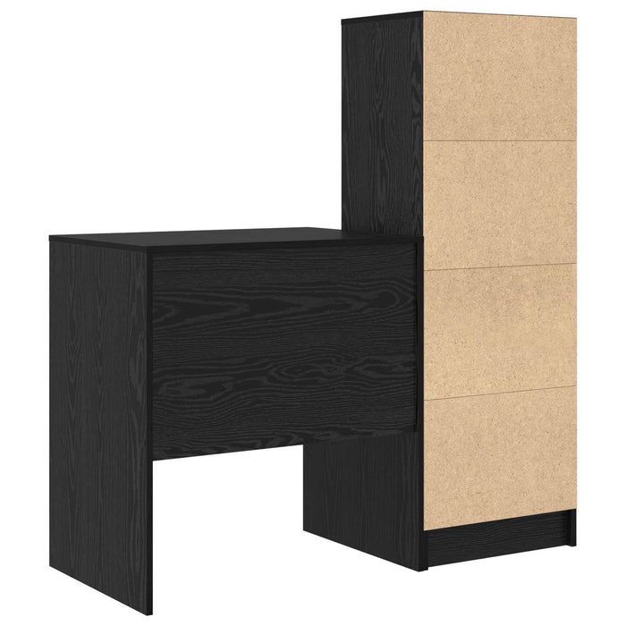 Birou cu sertar cu raft cu depozitare 2 pcs Stejar Negru - WALTI WALTI