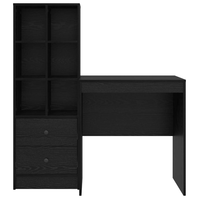 Birou cu sertar cu raft cu depozitare 2 pcs Stejar Negru - WALTI WALTI